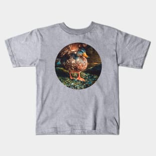 Duck on a Rock Photograph Kids T-Shirt